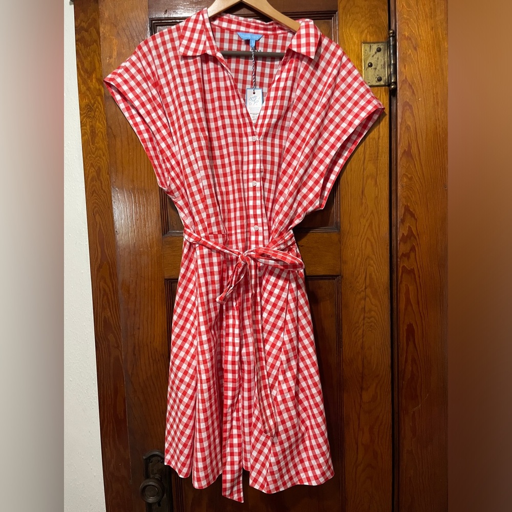 Draper James Trisha Shirtdress in Poppy Red Gingham